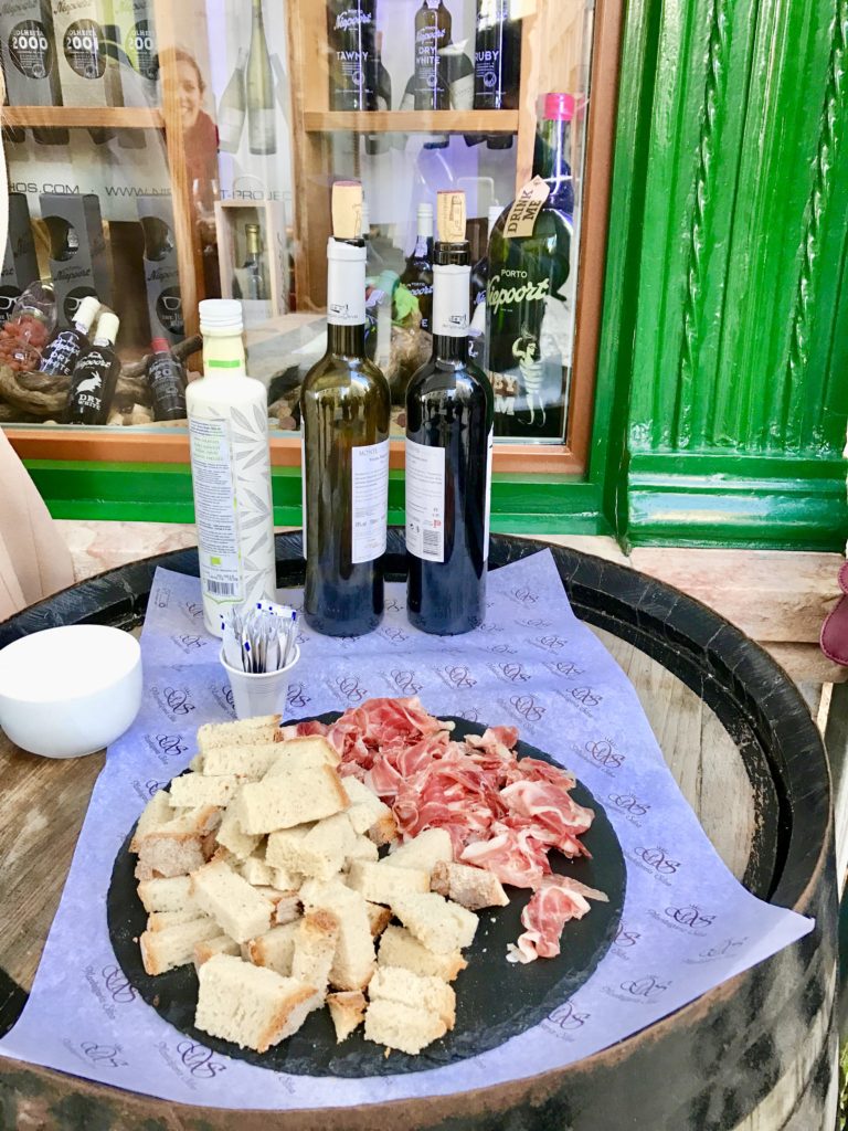 bread wine and meat in lisbon